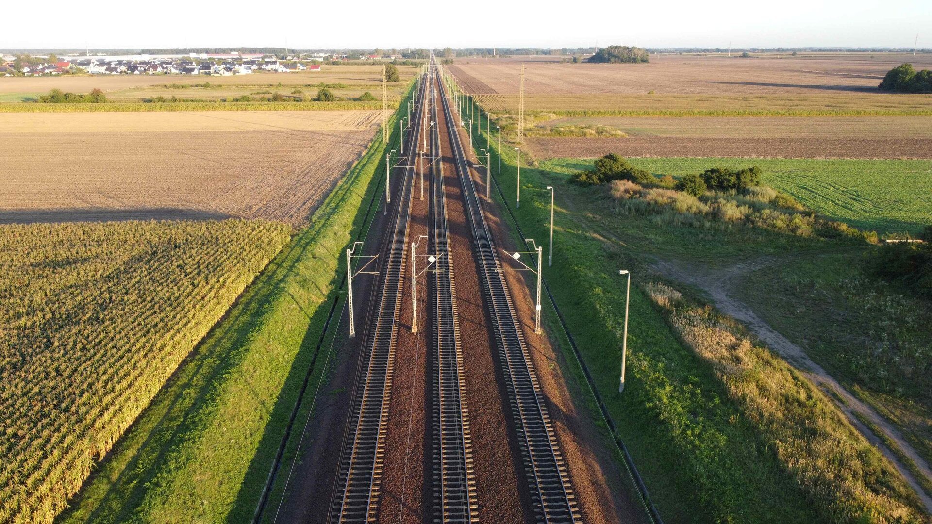 Bahntrasse aus der Luft bei einer automatisierten Befliegung